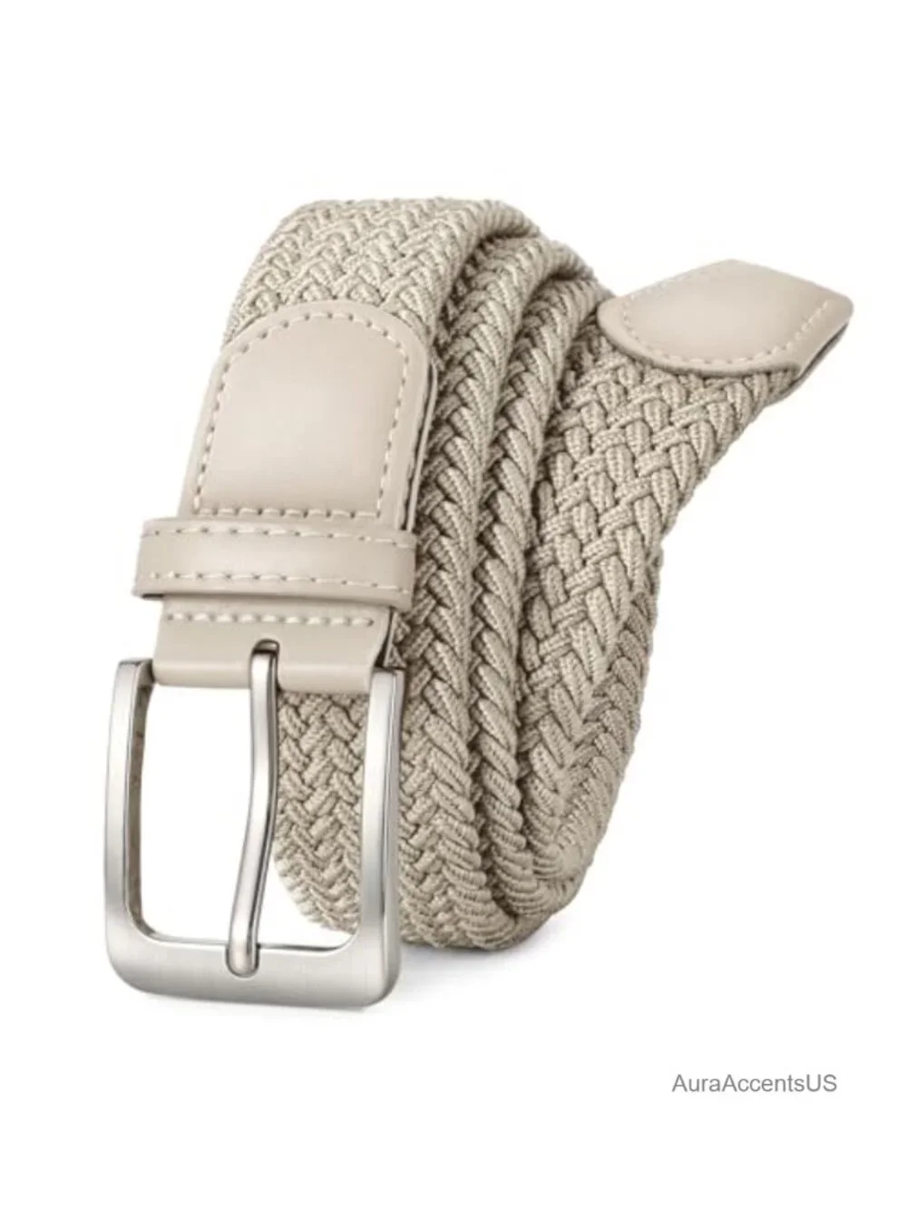 Men's Elastic Braided Belt Recycled Fabric Stretch Woven Belt 1.34